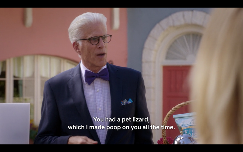 Illustration for article titled The Good Place, annotated: “The Worst Possible Use Of Free Will”